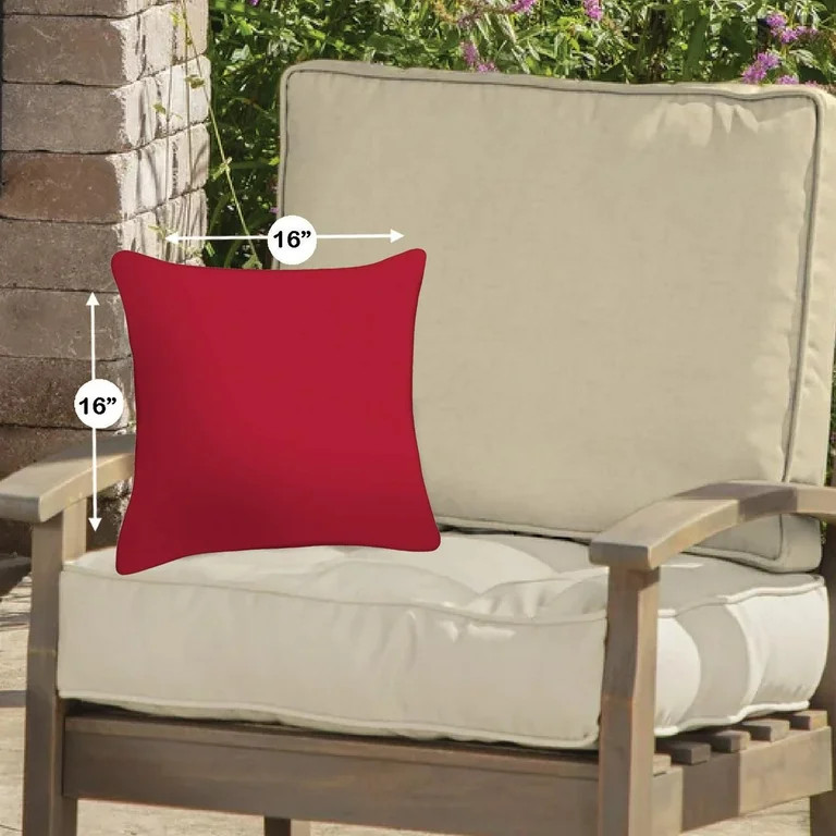 Mainstays Solid Outdoor Pillow, Red | Walmart (US)