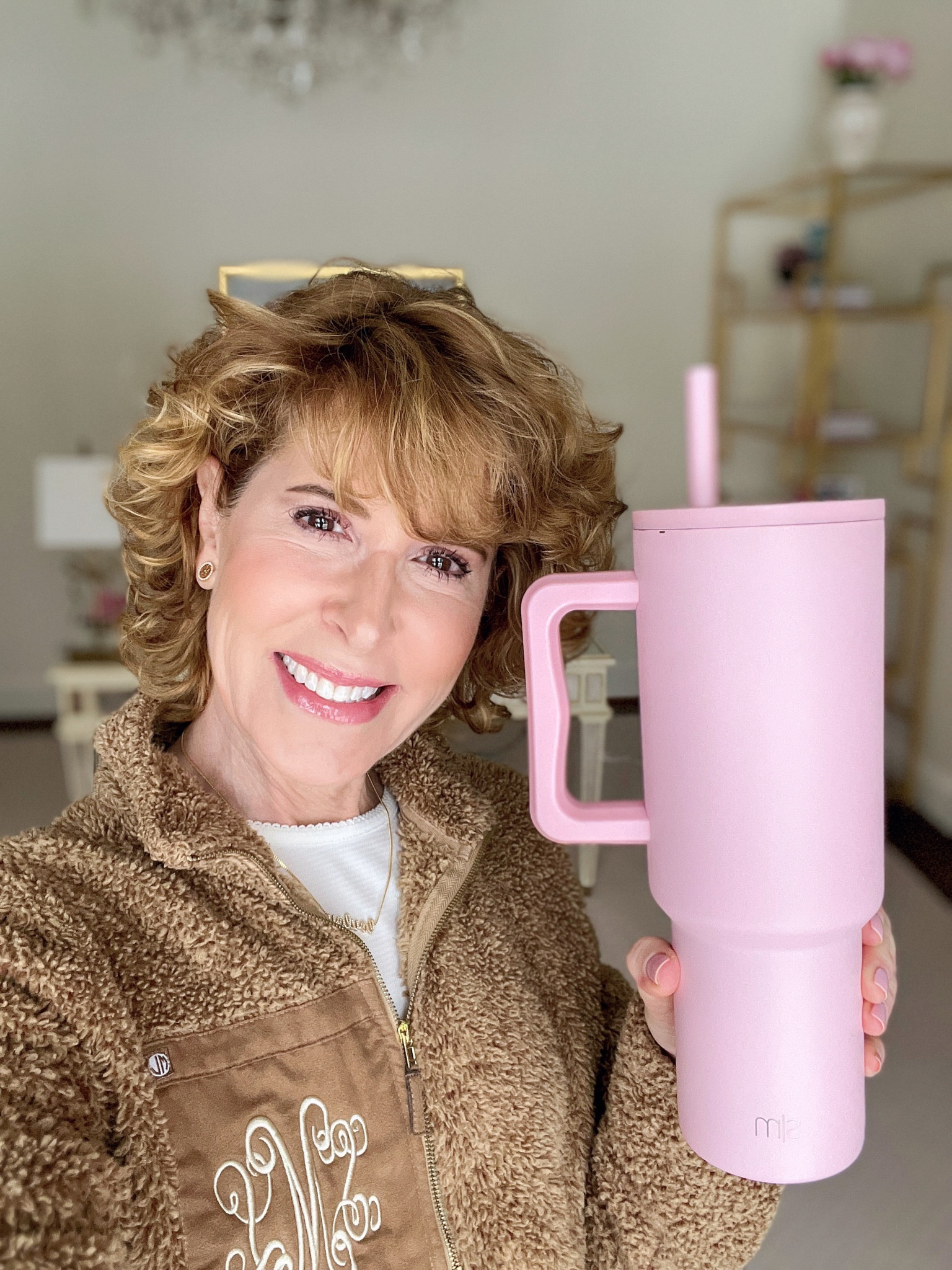 Tumbler, 40 oz tumbler, Stanley tumbler, pink water bottle, pink tumbler, teddy pullover, personalized necklace 

I bought BOTH the Stanley tumbler and this one from Simple Modern! I like this one better. It’s spill proof lighter, and was a lot less expensive!
#competition

#LTKhome #LTKFind #LTKfit