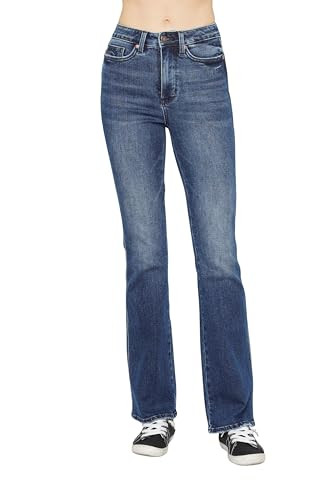 Judy Blue High Waist Dark Wash Tummy Control Embroidered Bootcut | Amazon (US)