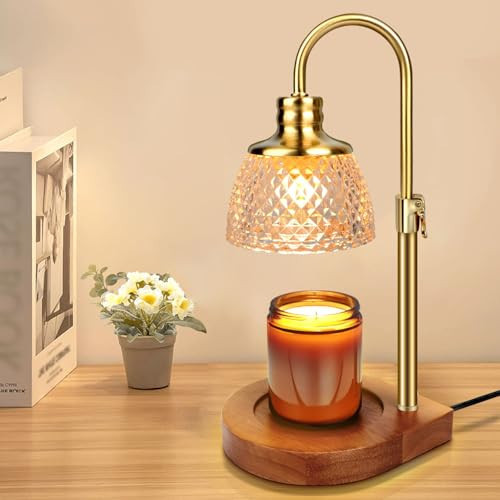 Candle Warmer Lamp with Timer, Candle Warmer with Dimmer Adjustable Height, Electric Candle Lamp Warmer with 2 Bulbs for Jar Candles Bedroom Living Room Home Decor | Amazon (US)