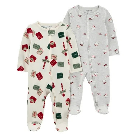 Carter's Child of Mine Baby Holiday Sleep N Play, 2-Pack, Sizes Preemie-6/9 Months | Walmart (US)