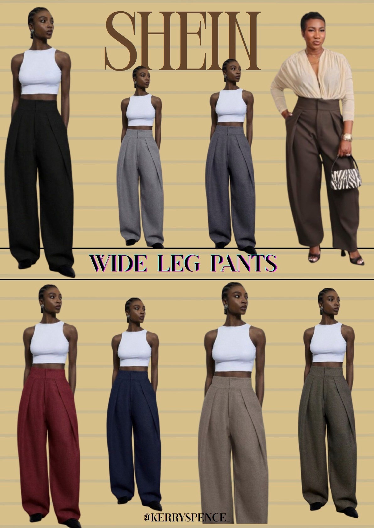 I’m loving this wide leg pants from SHEIN!
Available in these colors, pick your fave!

#LTKSeasonal