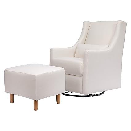 Babyletto Toco Upholstered Swivel Glider and Stationary Ottoman in Performace Cream Eco-Weave, Wa... | Amazon (US)