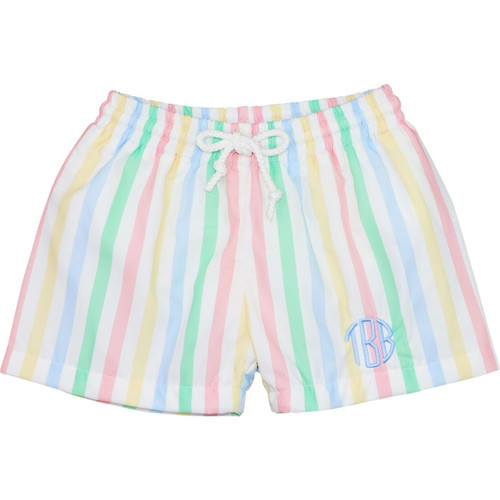 Pastel Striped Swim Trunks | Cecil and Lou