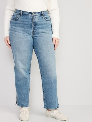 High-Waisted OG Loose Side-Slit Jeans for Women | Old Navy (CA)