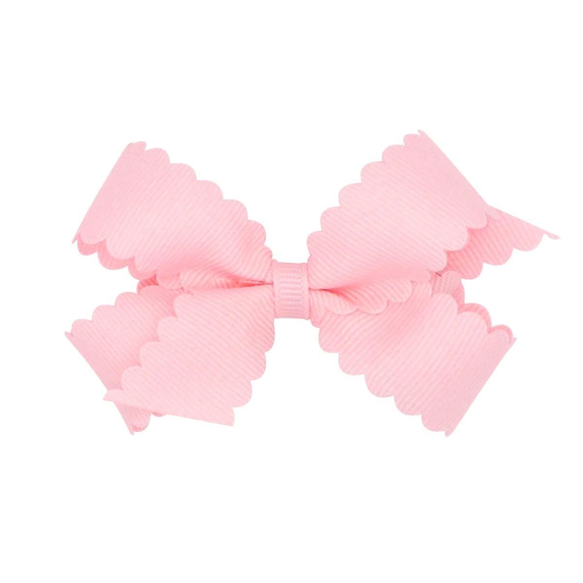 Mini Scallop Hair Bow - Light Pink | Little English