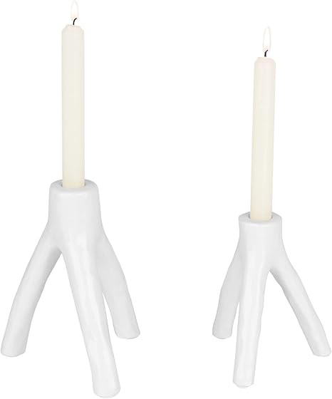 Amazon.com: HofferRuffer Set of 2 Candle Holder, Candle Stand, Taper Candlestick Holders for Dinn... | Amazon (US)