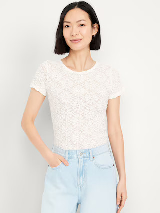 Lace Crew-Neck Top | Old Navy (US)