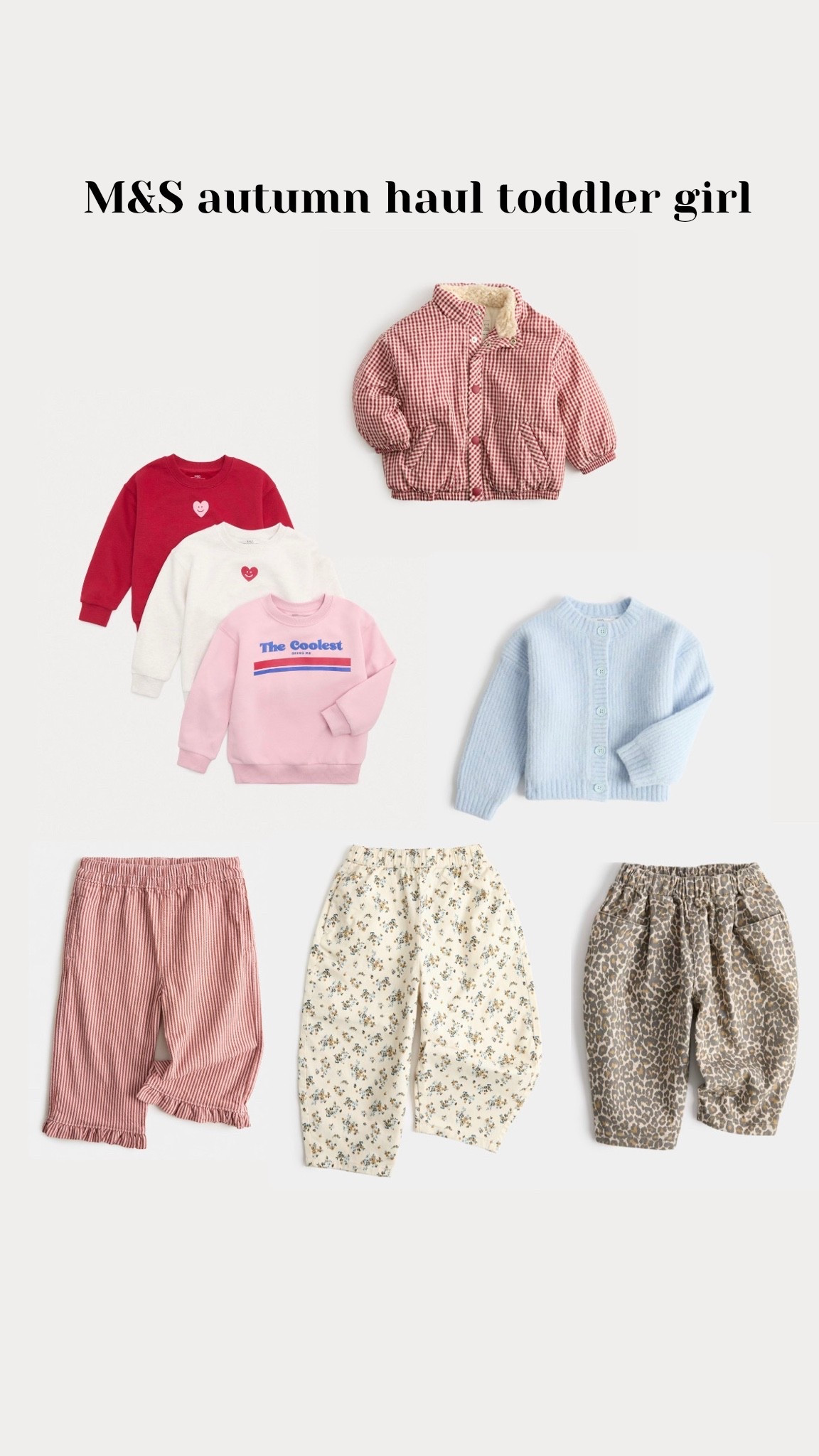 M&S autumn haul for toddler girl 🤎 

There are so many cute toddler girl pieces coming in right now. I’m choosing items that are easy to mix and match with cute prints. 

Sweatshirts, knitwear, trousers, coat

#LTKautumn #LTKstyletip #LTKkids