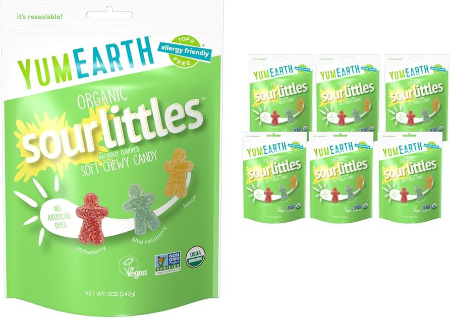 YumEarth Organic Sour Littles Chewy Candy - Allergy Friendly (Top 9 Free), No Artificial Dyes or ... | Amazon (US)