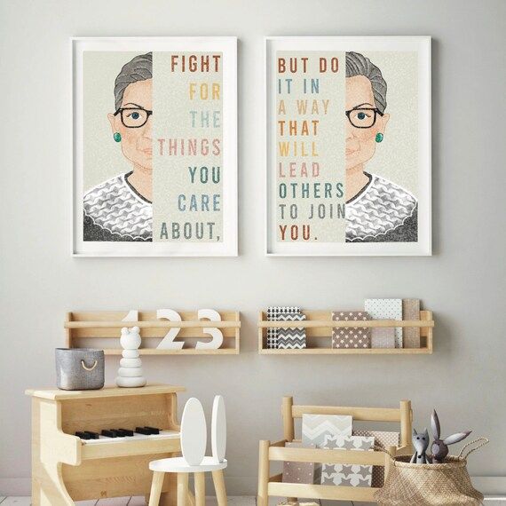 Fight for the things you care about quote Duo set / RBG / Notorious R.B.G. / Ruth Bader Ginsburg ... | Etsy (US)