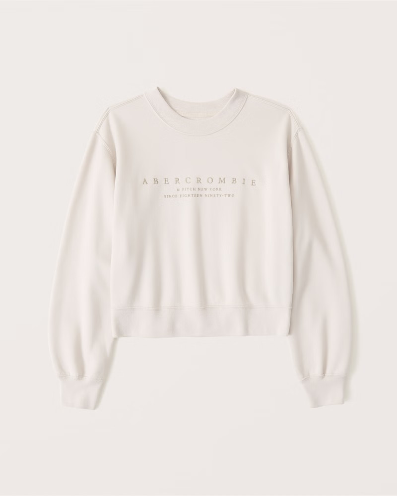 Wedge Embroidered Logo Crew Sweatshirt | Abercrombie & Fitch (US)