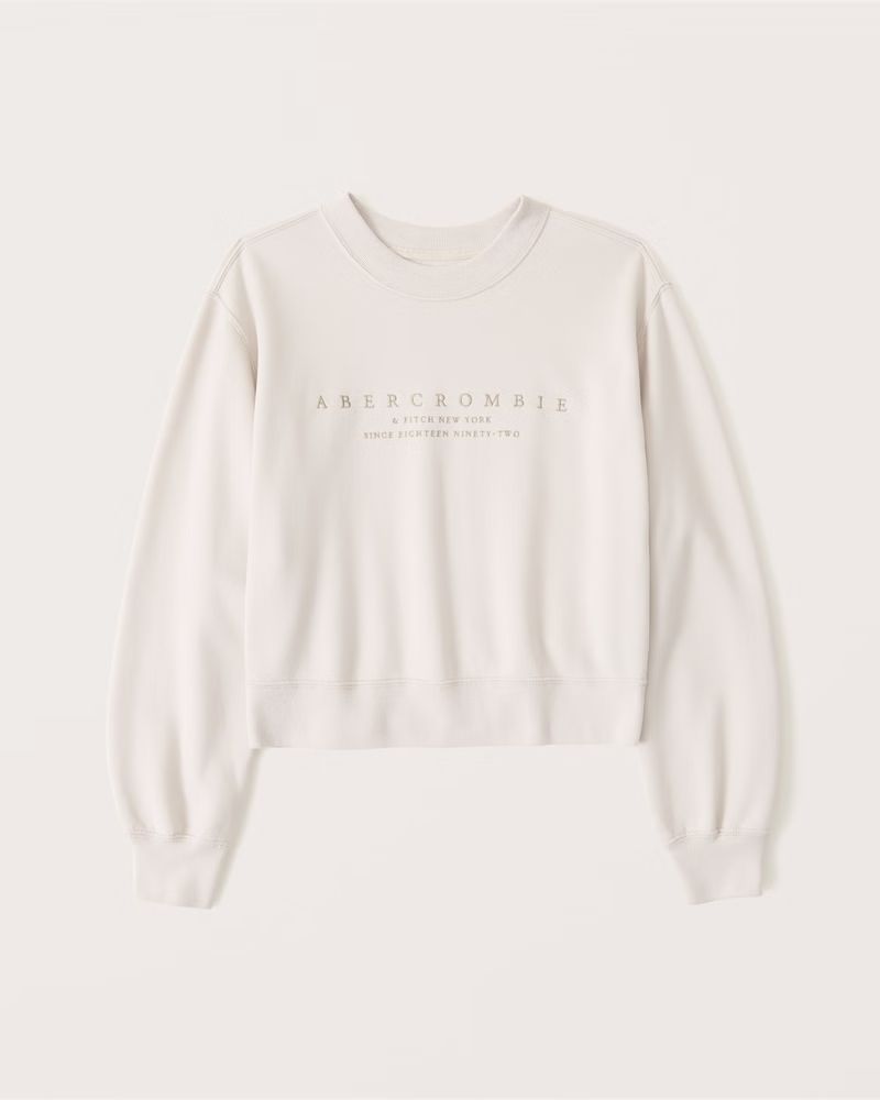 Wedge Embroidered Logo Crew Sweatshirt | Abercrombie & Fitch (US)