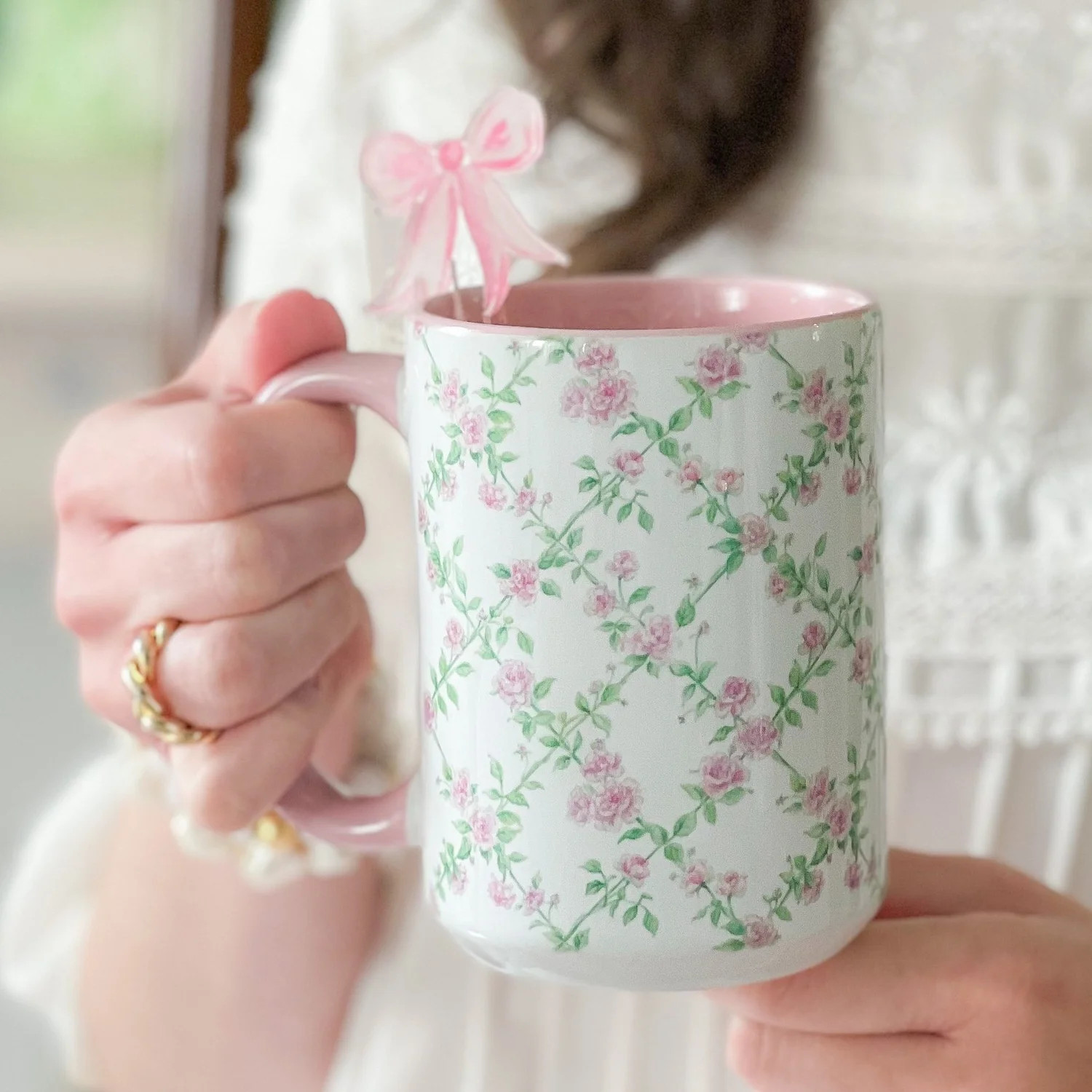 Primrose Trellis 15oz Tall Watercolor Mug — Simply Jessica Marie | Simply Jessica Marie
