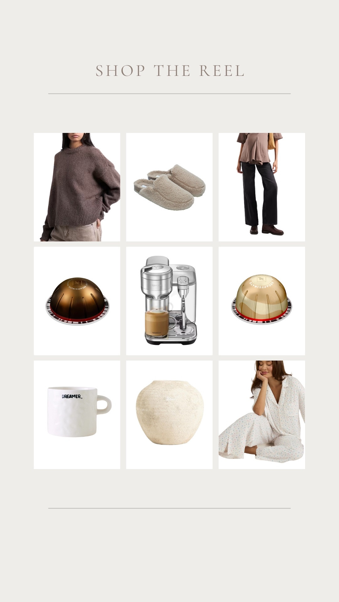 Shop my latest Nespresso reel, the jumper and pyjamas are sooo comfy with my boucle slippers, and the perfect mug to go with my Nespresso, my favourites are Sweet Vanilla decaf and Double Espresso decaf

#LTKautumn #LTKhome