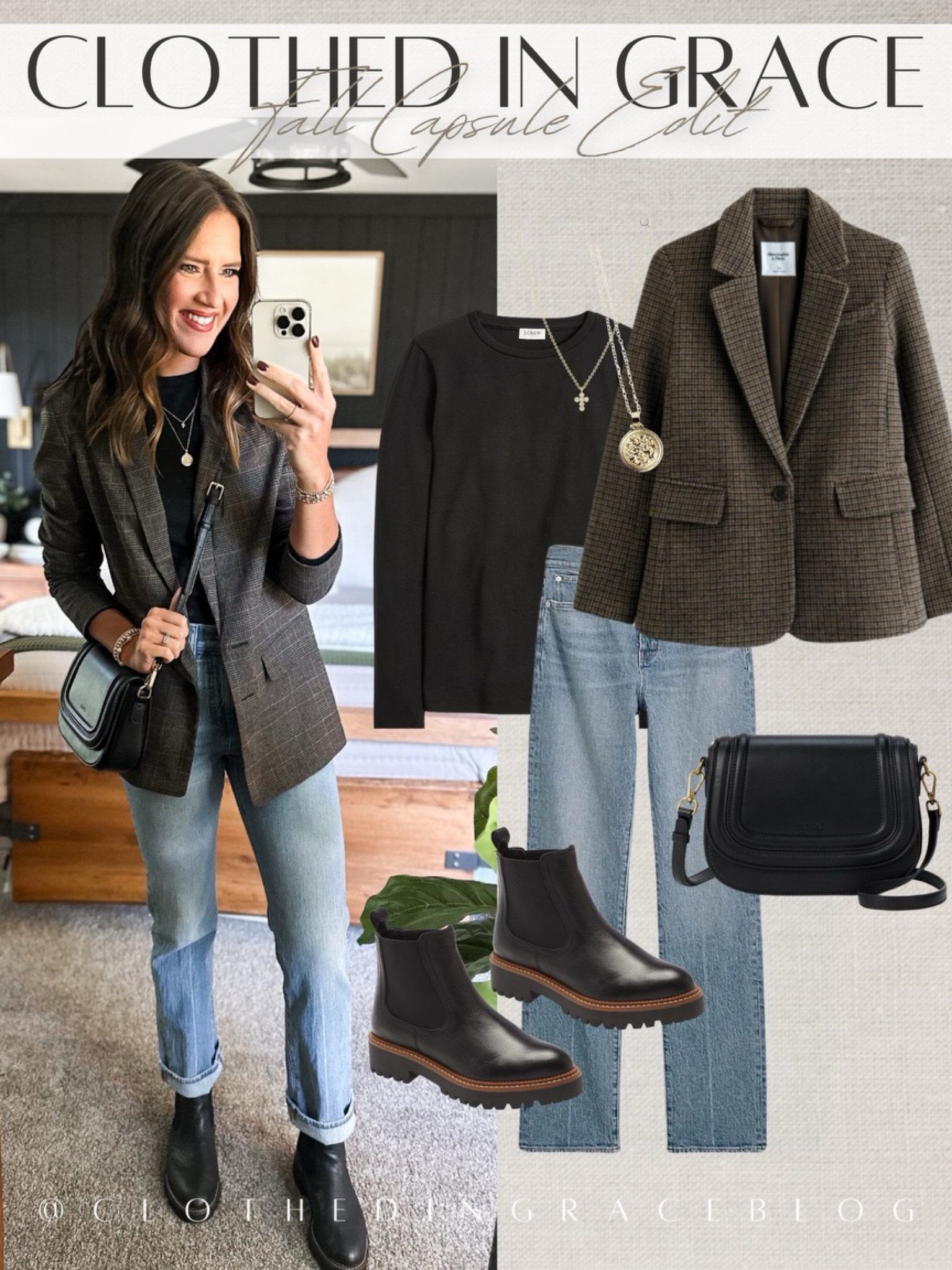 One of my favorite outfits from the fall capsule 

Blazer - small tall
Long sleeve - small
Jeans - size down, I’m in a 25 regular 


#LTKFindsUnder100 #LTKStyleTip #LTKFindsUnder50