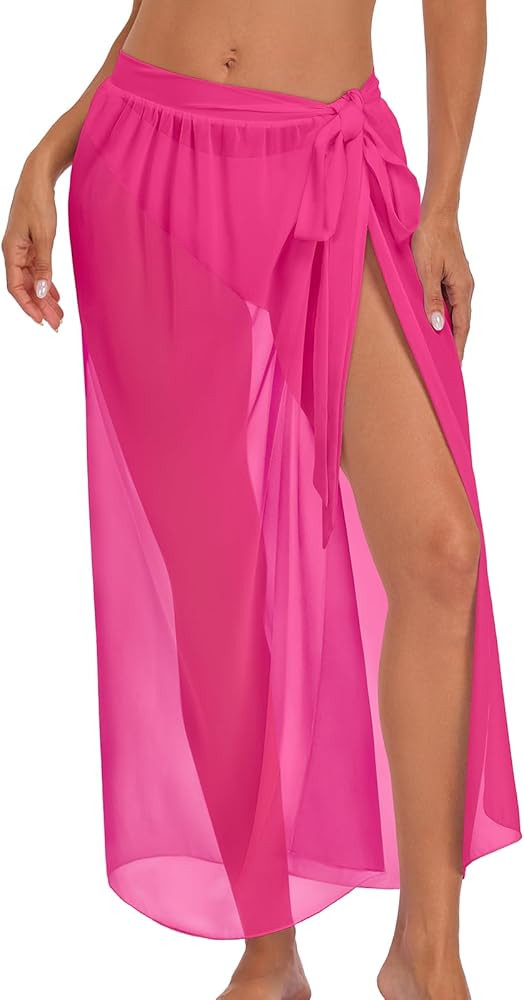 CHICGAL Sarong Wraps for Women Long Bathing Suit Cover Up Beach Tie Swimwear Summer Bikini Swimsu... | Amazon (US)