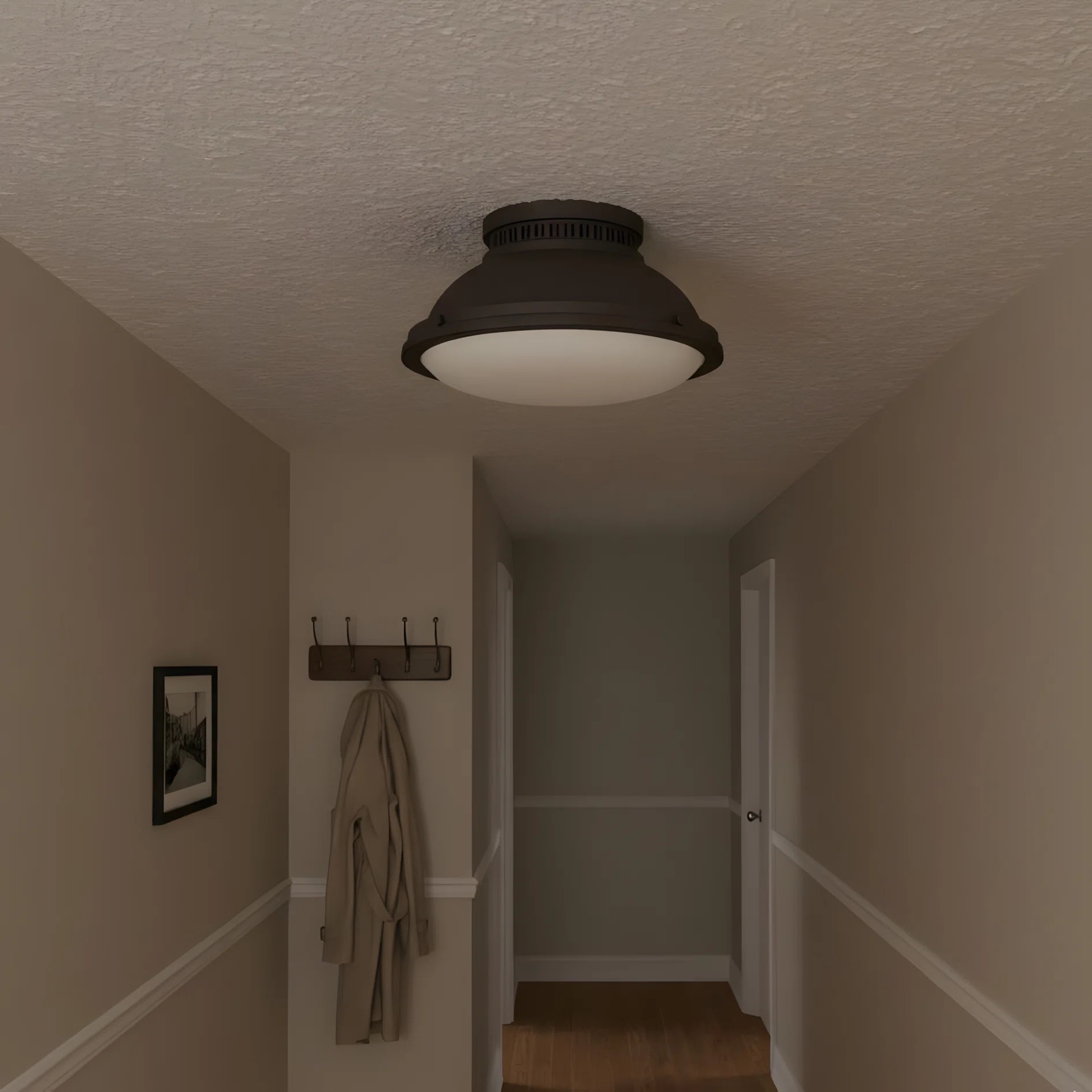 2-Light 14-in Dark Bronze Flush Mount | Wayfair North America