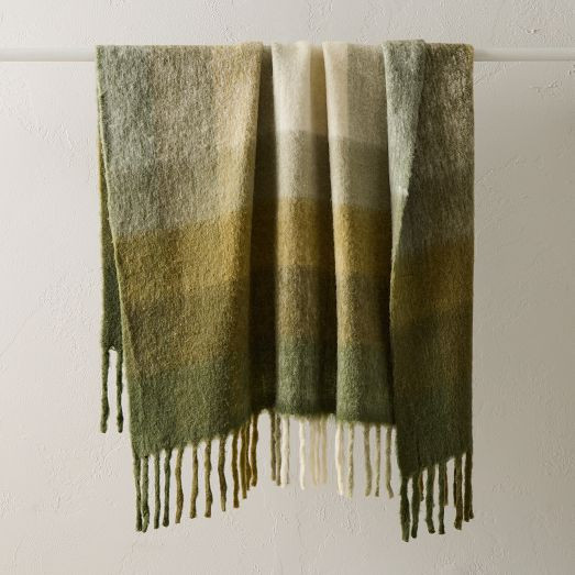 Faux Mohair Framed Ombre Throw | West Elm (US)