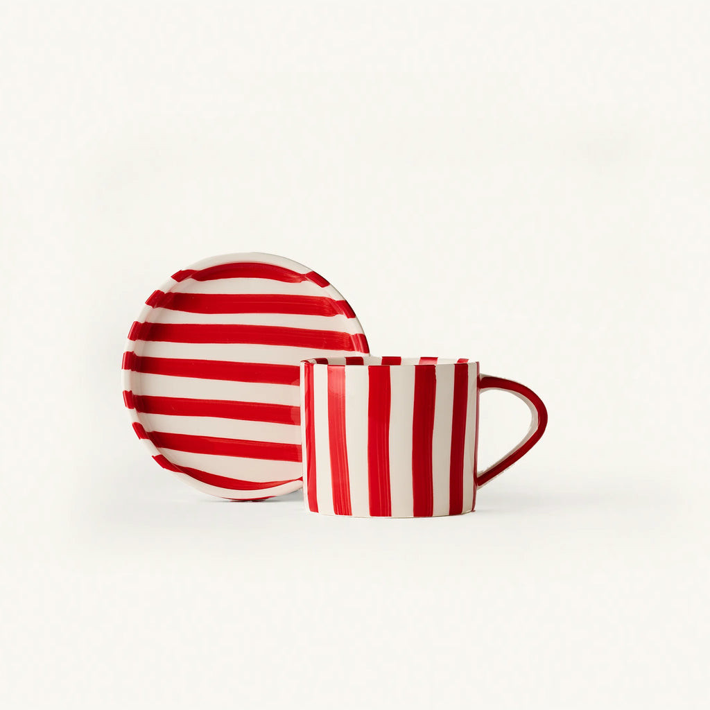 Tratto Cafe Set / Cup & Saucer / Cherry | Ama La Vita