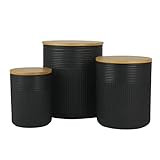 10 Strawberry Street Kitchen Canister Set, 3 Piece, Luca Matte Black | Amazon (US)
