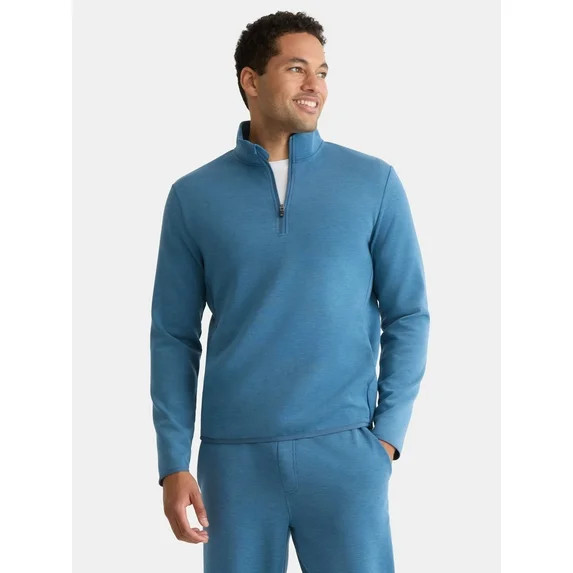 Athletic Works Men's and Big Men's Fusion Knit Quarter-Zip Jacket, Sizes S-3XL | Walmart (US)