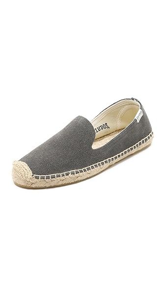 Soludos Suede Smoking Slippers - Charcoal | Shopbop