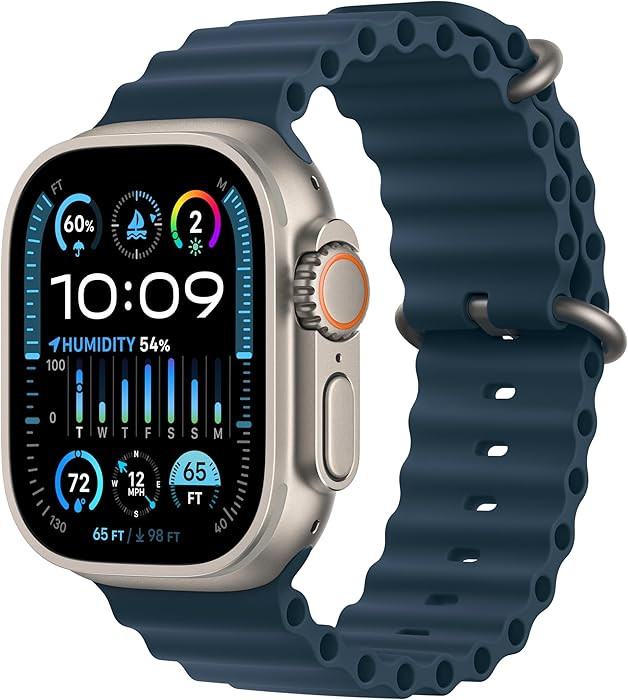 Apple Watch Ultra 2 [GPS + Cellular 49mm] Smartwatch with Rugged Titanium Case & Blue Ocean Band ... | Amazon (US)