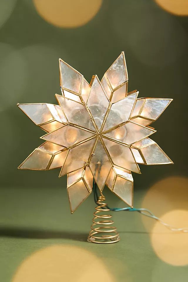 Illuminated Capiz Star Tree Topper | Anthropologie (US)