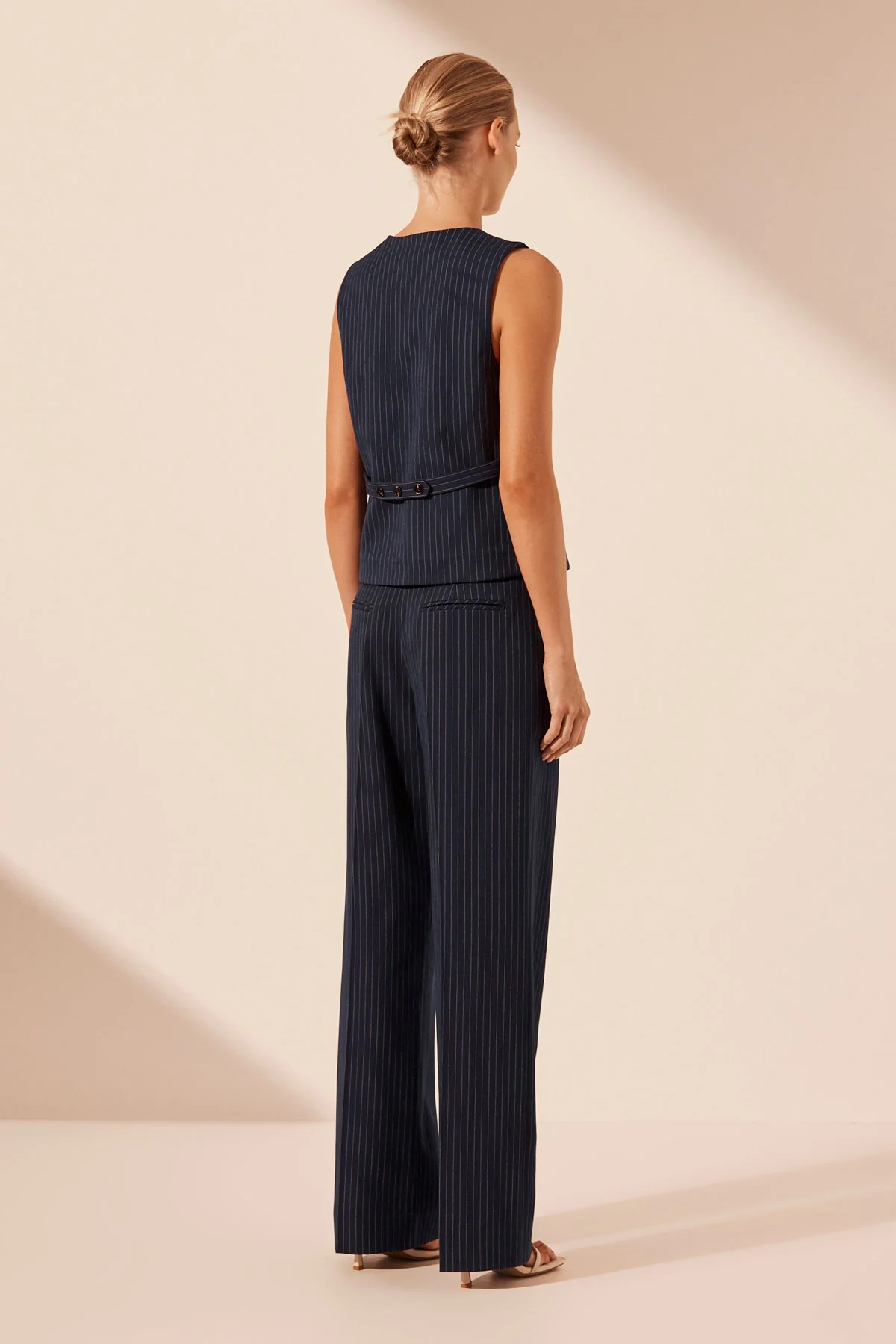 HAYDEN TAILORED SLOUCH PANT | NAVY/IVORY | PANTS | SHONA JOY | Shona Joy