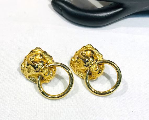 Nice Vintage Lion Head Door Knocker Earrings | Etsy | Etsy (US)