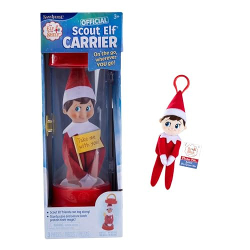 The Elf on The Shelf Travel Set: Scout Elf Carrier and Plushee Pal Mini Clip-On | Amazon (US)