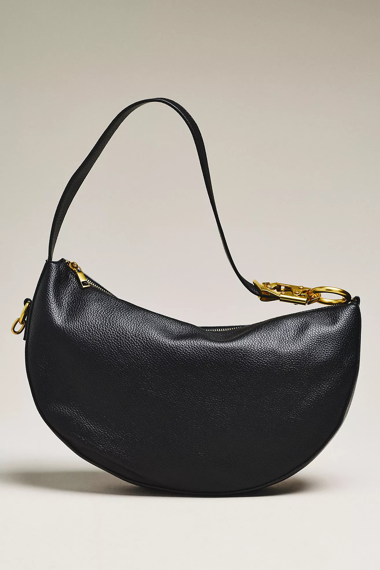 Faux Leather Rounded Buckle Slouchy Bag | Anthropologie (US)