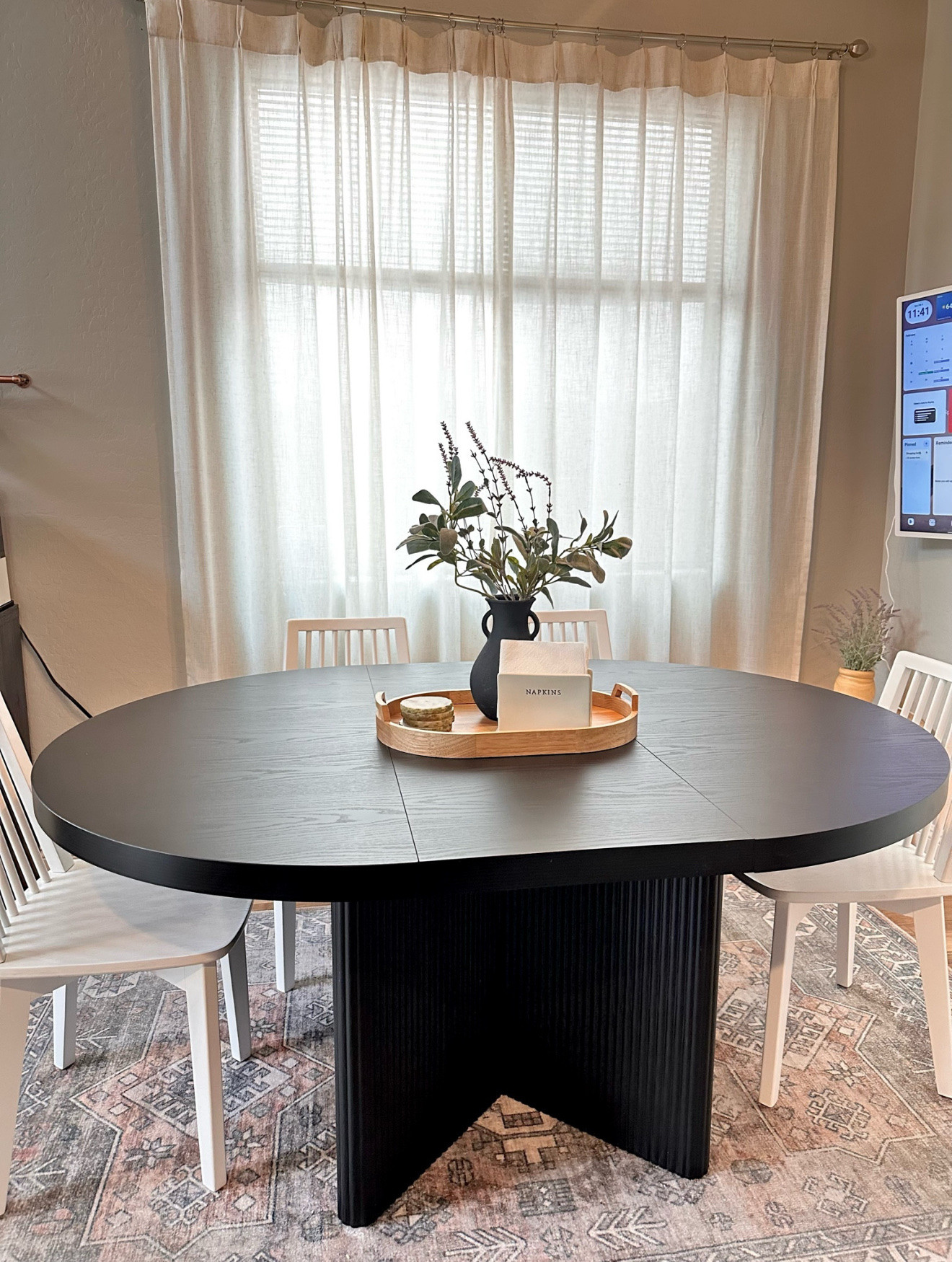 Beautiful dining table from Walmart. Fluted round expendable table in black wood finish. Also available in Walnut and Natural Pine. 

#LTKmomlife #LTKHome #LTKSeasonal