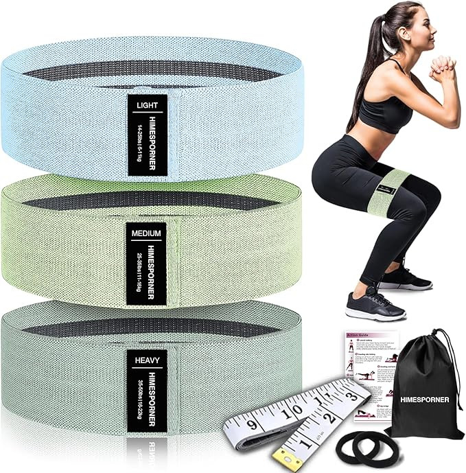 Wide Fabric Resistance Bands for Working Out, 3 Level Non-Slip Exercise Booty Bands for Women & M... | Amazon (US)