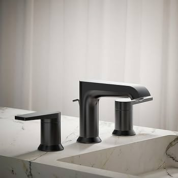 KOHLER 97093-4-BL Hint Widespread Bathroom Faucet with Pop-Up Drain Assembly, 3 Hole 2-Handle Bat... | Amazon (US)