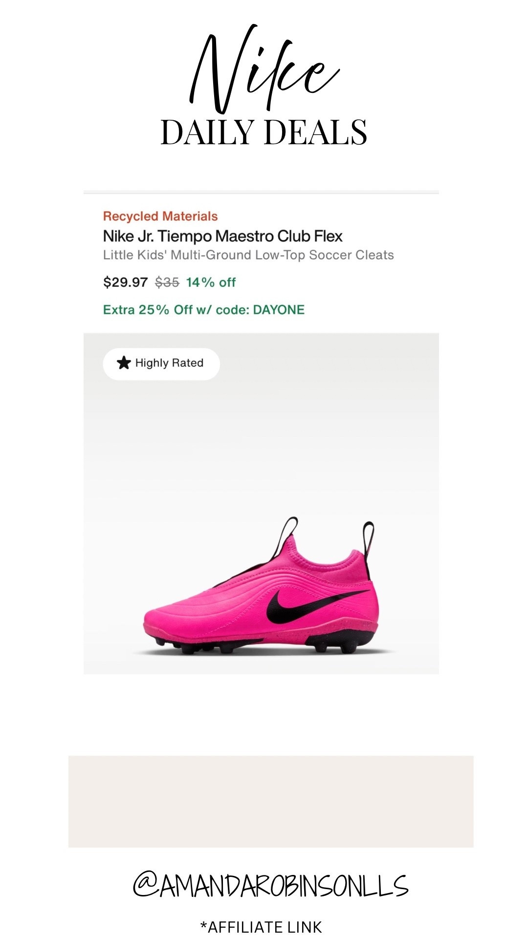 Nike daily deals
Kids soccer cleats

#LTKSaleAlert #LTKKids