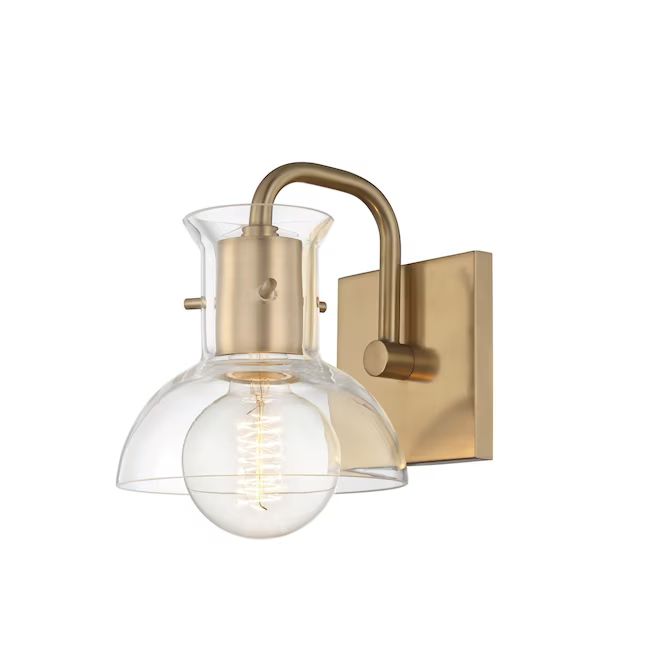 Mitzi by Hudson Valley Lighting Riley 5.75-in 1-Light Aged Brass Modern/Contemporary Vanity Light | Lowe's