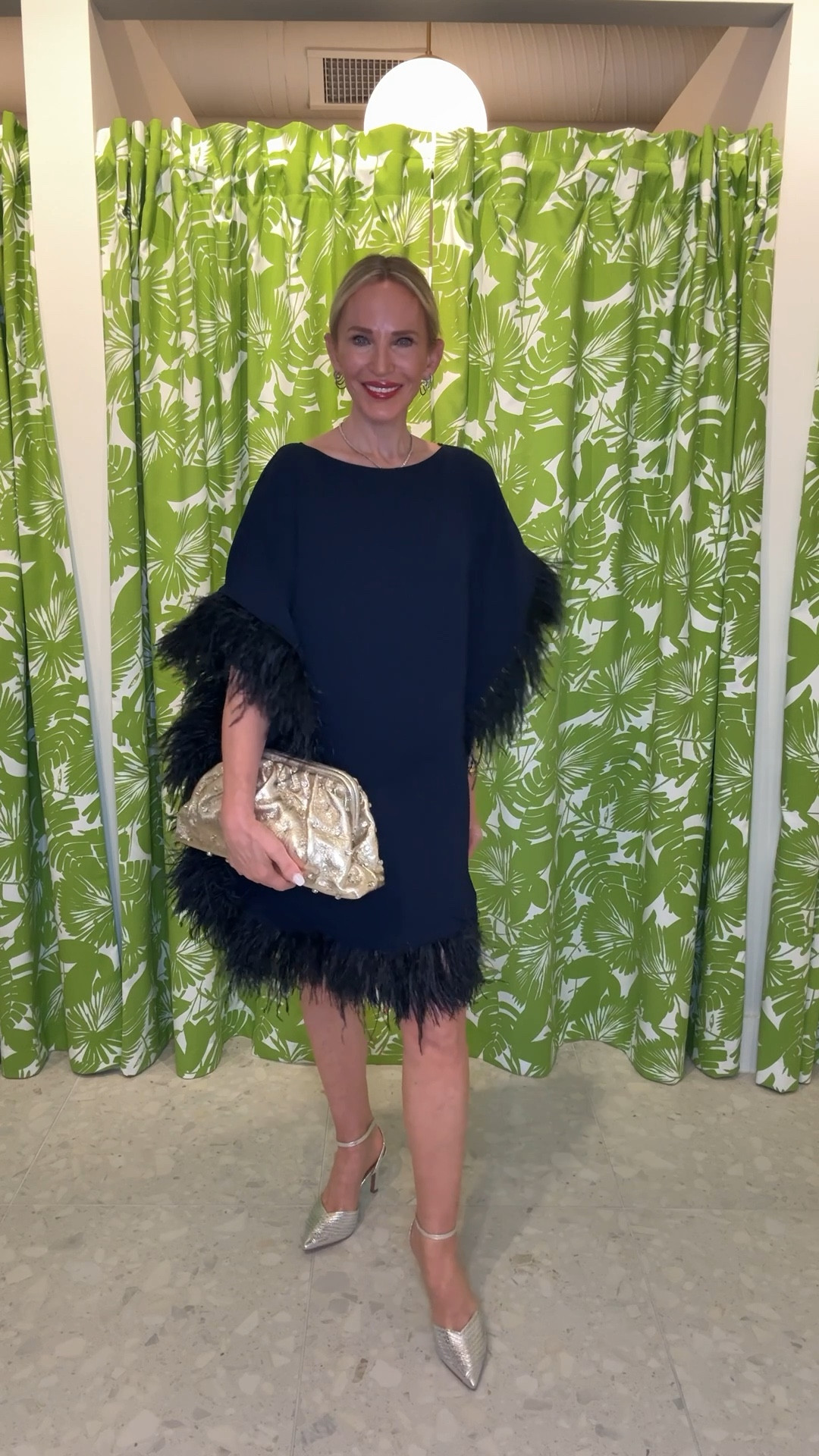 The perfect party dress elevated with feather trim. Available in pink, navy and white!

#LTKOver40 #LTKootd #LTKWedding