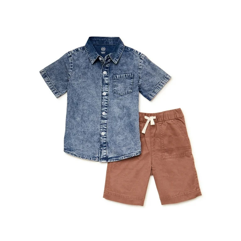 Wonder Nation Toddler Boy's Short Sleeve Set, 2 Piece, Sizes 12 Months - 5T | Walmart (US)