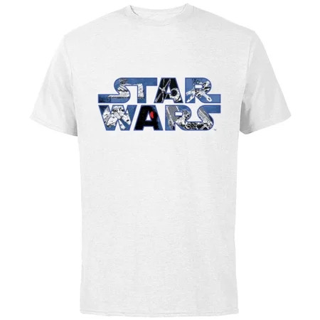 Star Wars Logo Millennium Falcon and Death Star - Short Sleeve Cotton T-Shirt for Adults -Customized-White | Walmart (US)