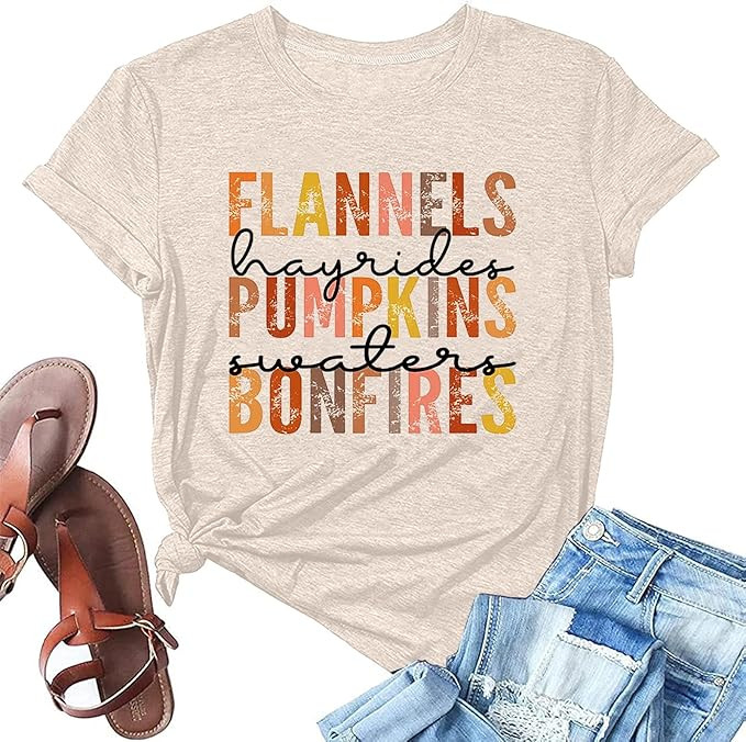 Thanksgiving Day Shirt Women Fall Pumpkin Graphic Tee Autumn Gobble Trukey Short Sleeve Tops | Amazon (US)