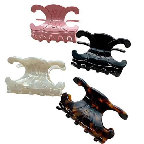 Premium Durable Acetate Butterfly Hair Clips, Celine Hair Clip, 4 Pack Medium Size Acetate Hair C... | Amazon (US)