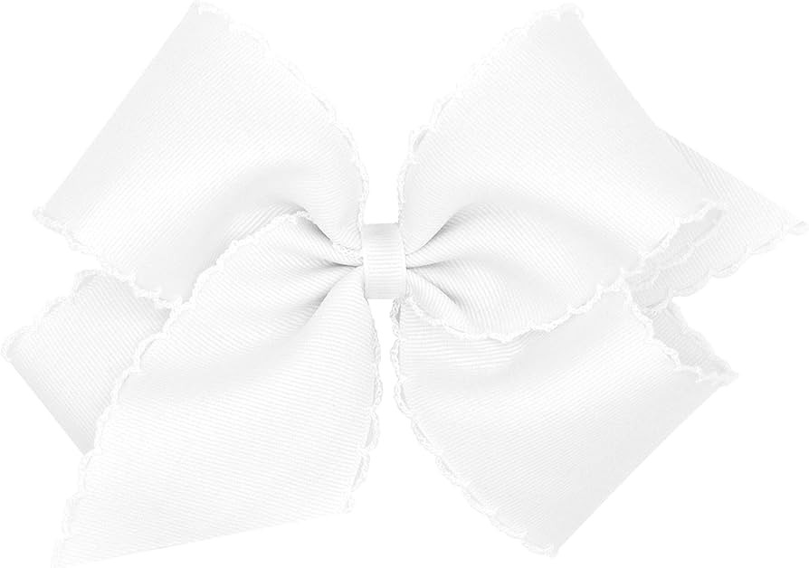 Wee Ones Girls' Classic Grosgrain Moonstitch Edge Hair Bow on a WeeStay Hair Clip, Matching Edge,... | Amazon (US)