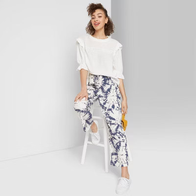 Women's High-Rise Pull-On Wide Leg Tie-Dye Pants - Wild Fable™ (Regular & Plus) | Target