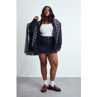 boohoo Women's Plus Denim Mini Skirt in Indigo | Size: 16 | Denim/Cotton | boohoo (US & Canada)