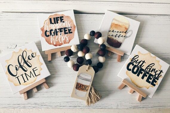 Mini Coffee Bar Signs  Mini Coffee Canvas with Easel  Coffee | Etsy | Etsy (US)
