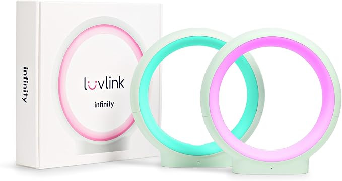 LuvLink Infinity Lamp v2 Award Winning Friendship Lamp - Simple Bluetooth Setup (Set of Two, Mint... | Amazon (US)