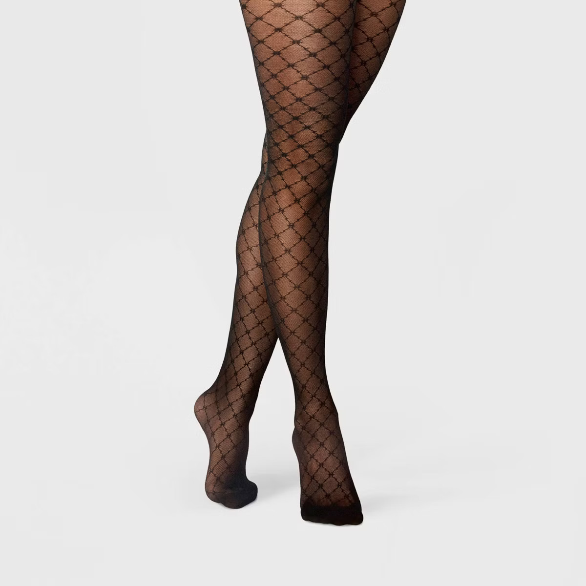 Women's Sheer Lattice Diamond Tights - A New Day™ Black | Target