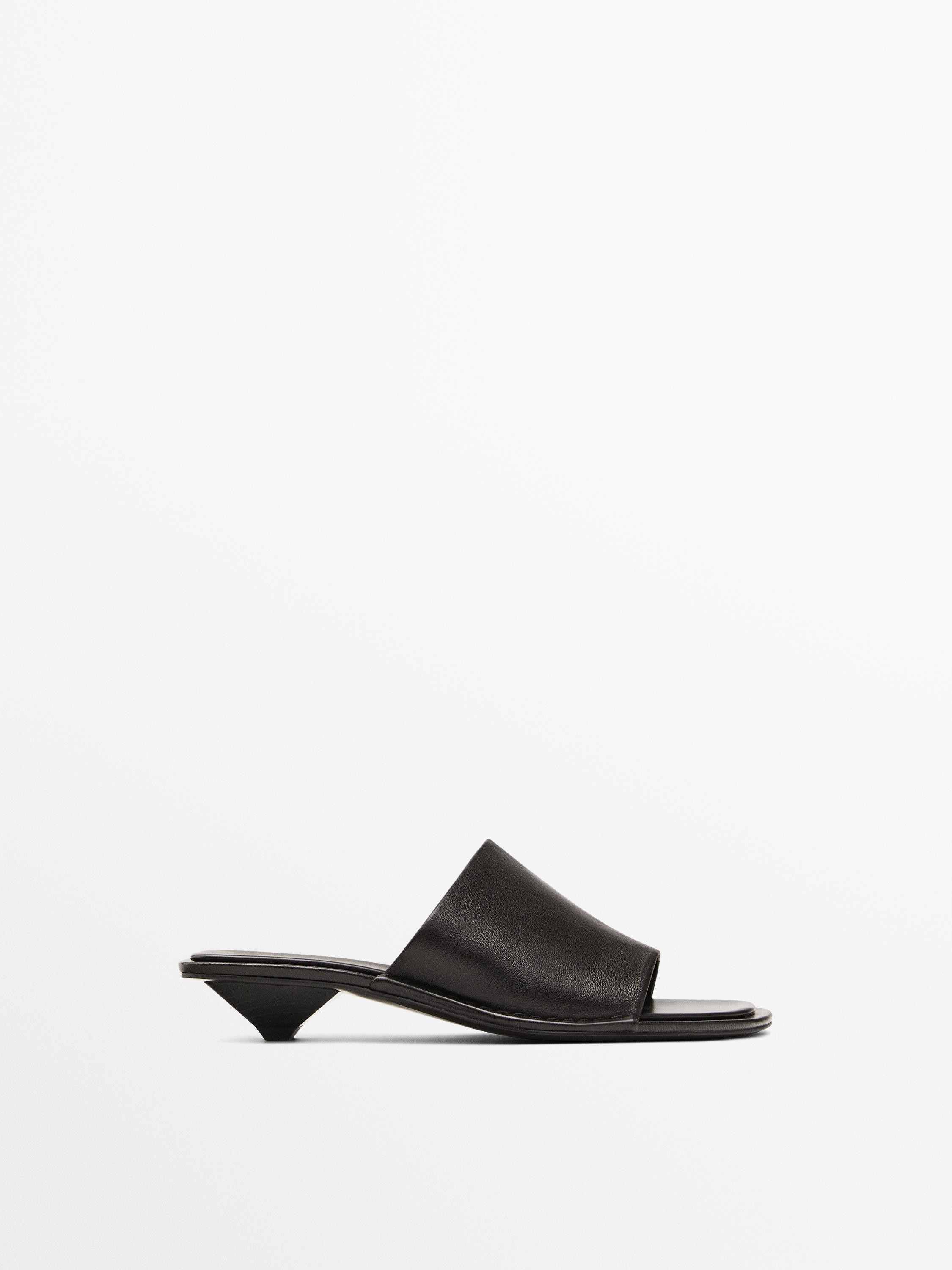 Heeled sandals made of sheepskin leather. Includes AIRFIT® insole: Flexible technical foam insol... | Massimo Dutti US
